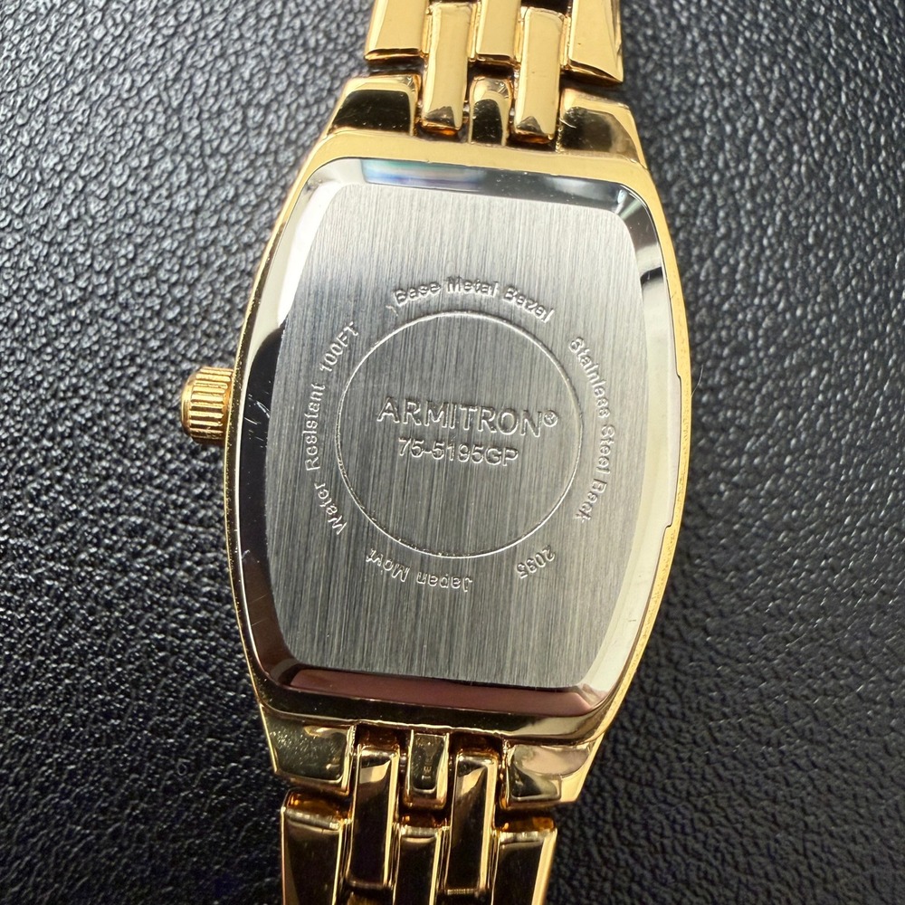 Armitron Women's 75/5195GP Gold Tone Diamond Accented Bracelet Watch New Batter - Picture 7 of 7